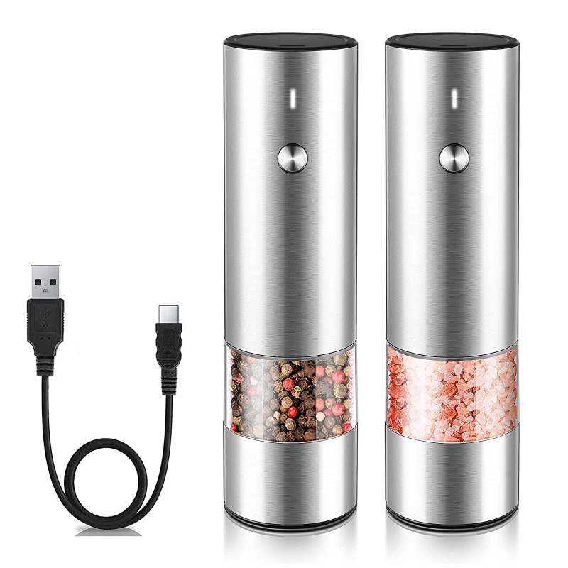 Rechargeable Electric Salt and Pepper Grinder Set