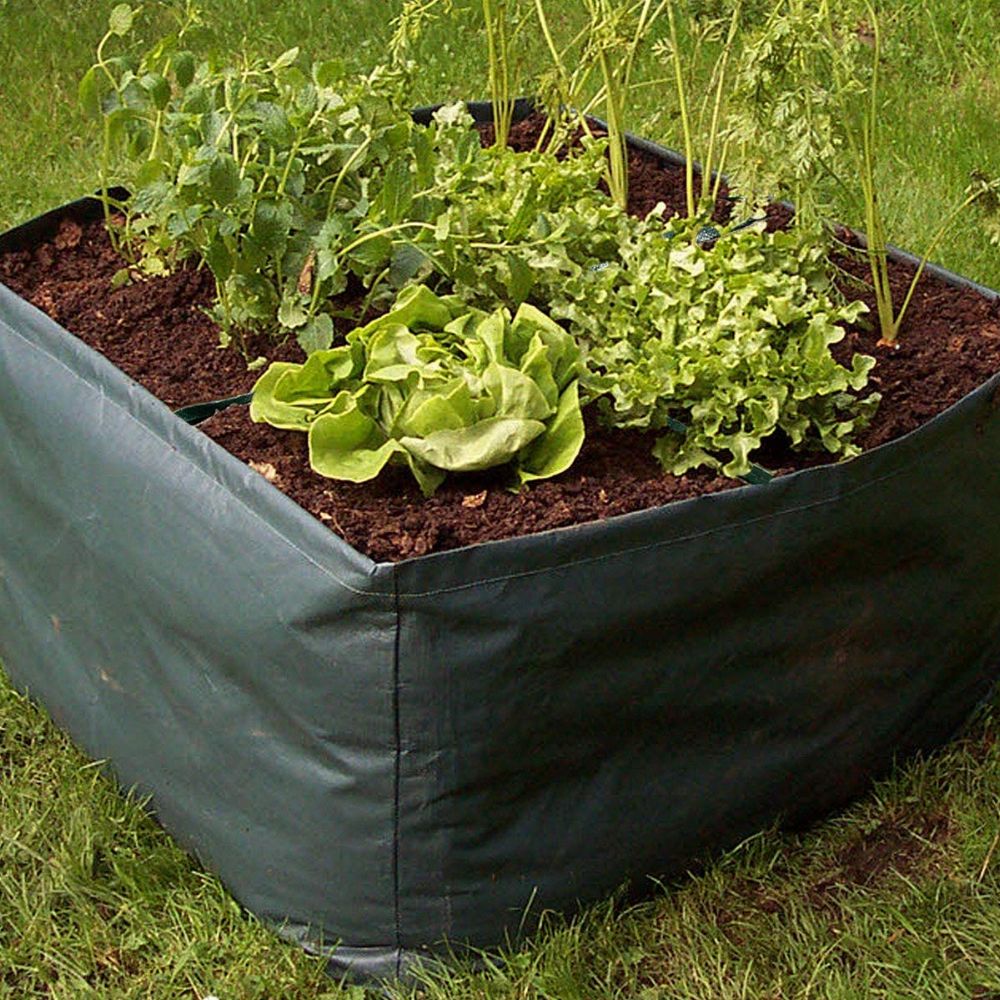 Raised Garden Planter Fabric Bed, 4 Divided Grids