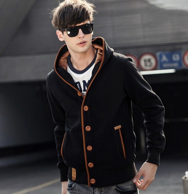 TripleClicks.com: British Style Elbow Patch Single Breasted Hooded Men ...