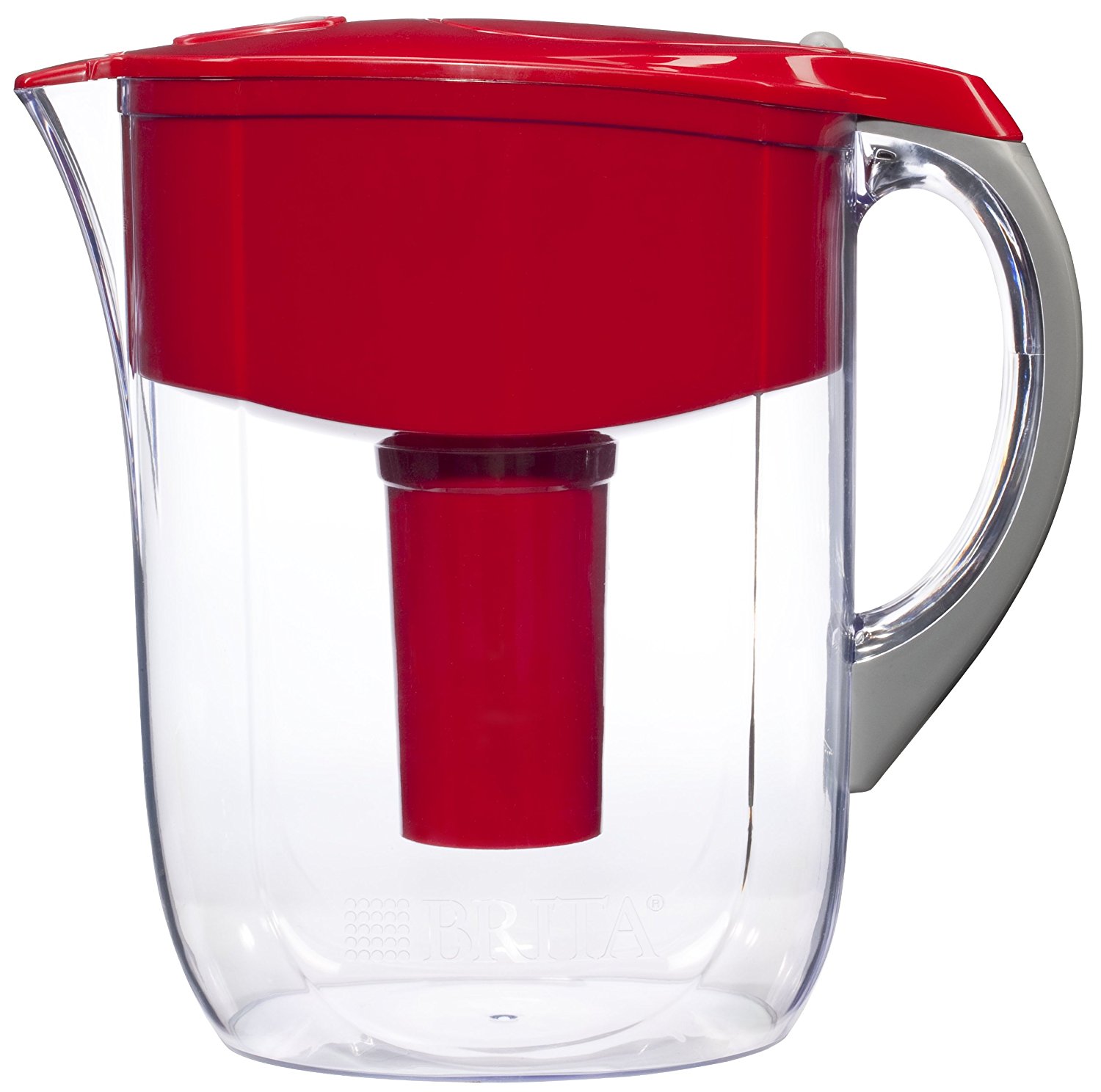 Brita Grand Water Filter Pitcher, Red, 10 Cup