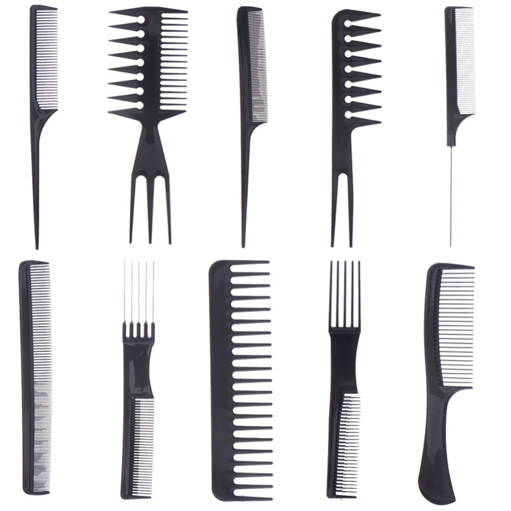 1 Set of 10pcs Make Up Comb Professional Hair Combs Antistatic Hairbrush