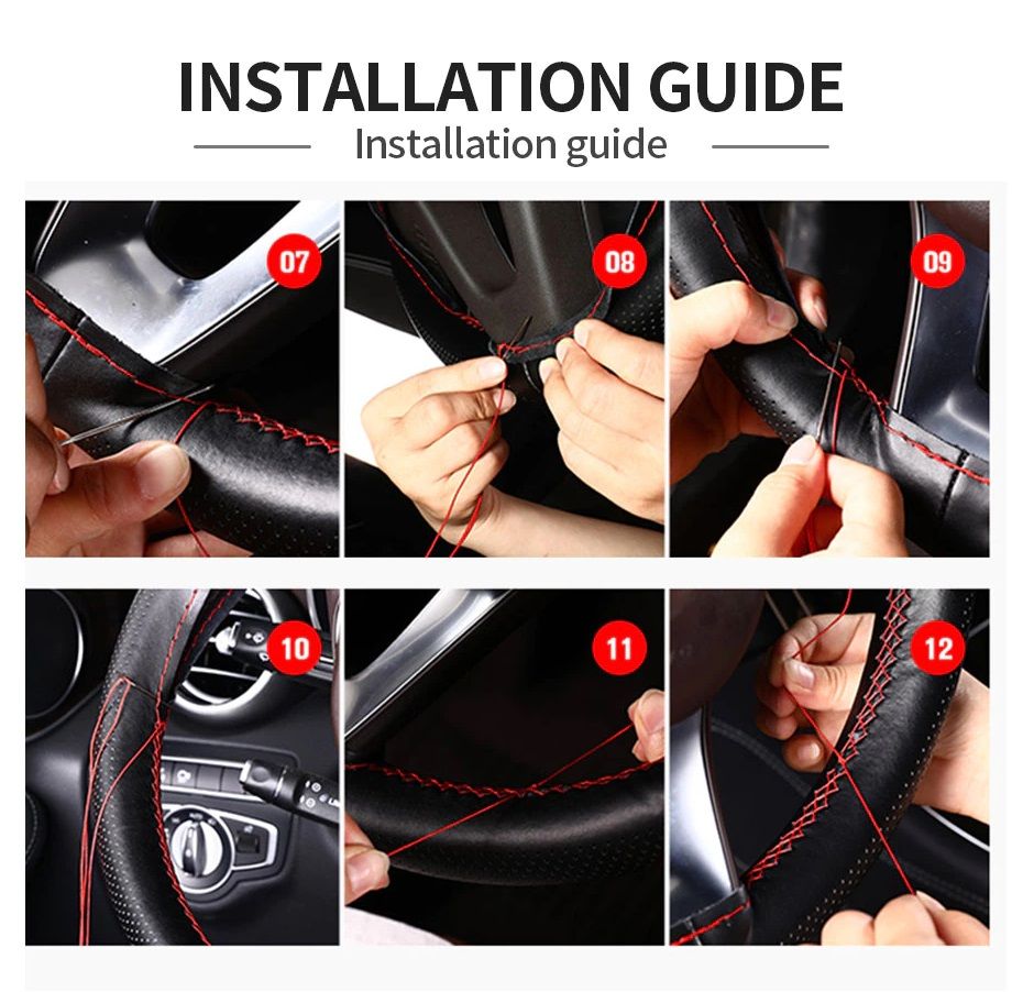 Genuine Leather Steering Wheel Cover